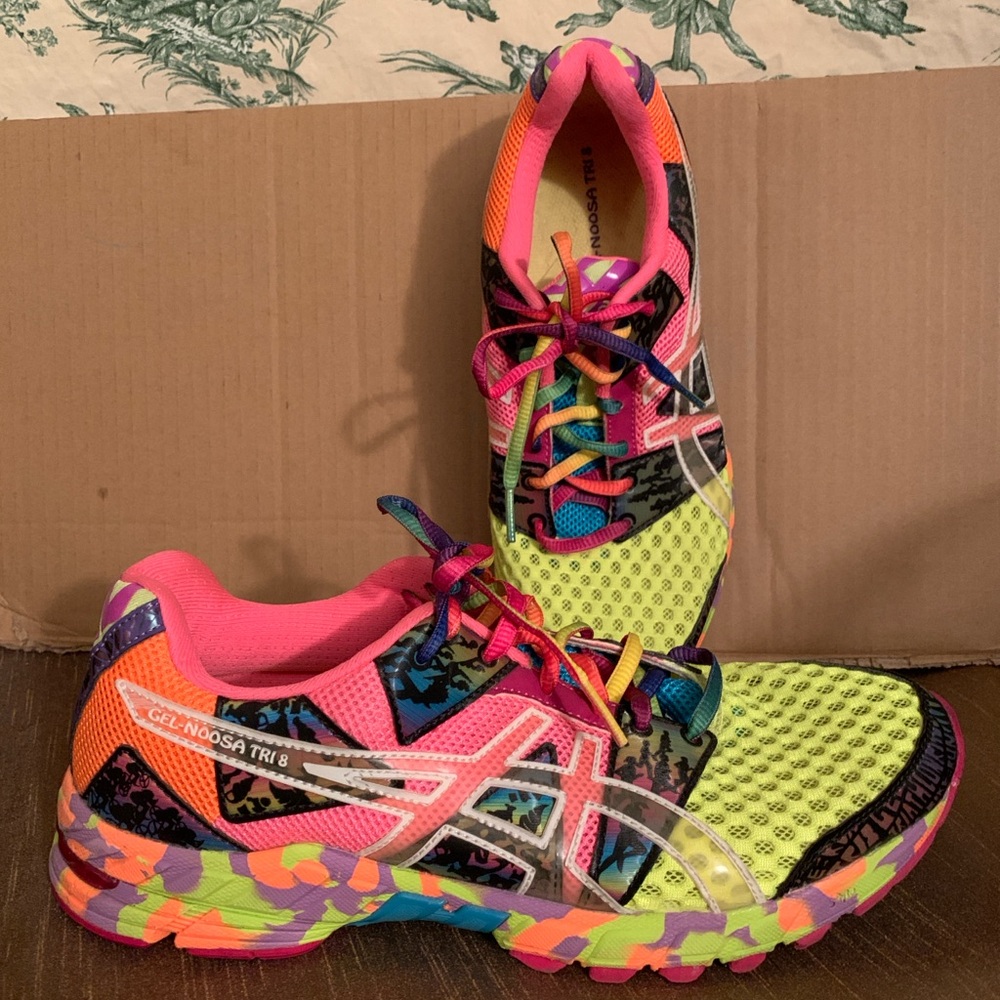 Asics Women's Neon and Black Athletic Shoes - Picture 3 of 10